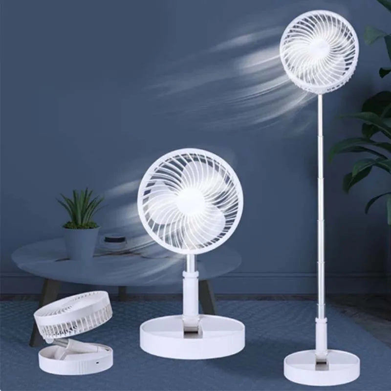 Telescopic Desk Fan Usb Rechargeable Portable Foldable Telescopic Fan 4 Speeds Super Quiet Electric Cooling Fan Home Camping Fan