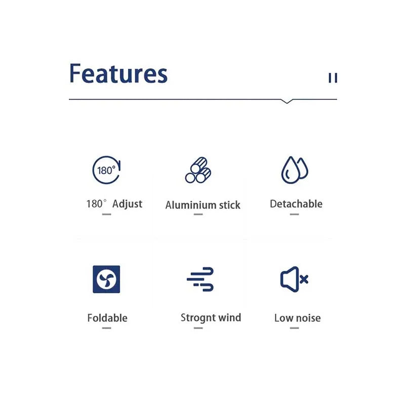 Telescopic Desk Fan Usb Rechargeable Portable Foldable Telescopic Fan 4 Speeds Super Quiet Electric Cooling Fan Home Camping Fan