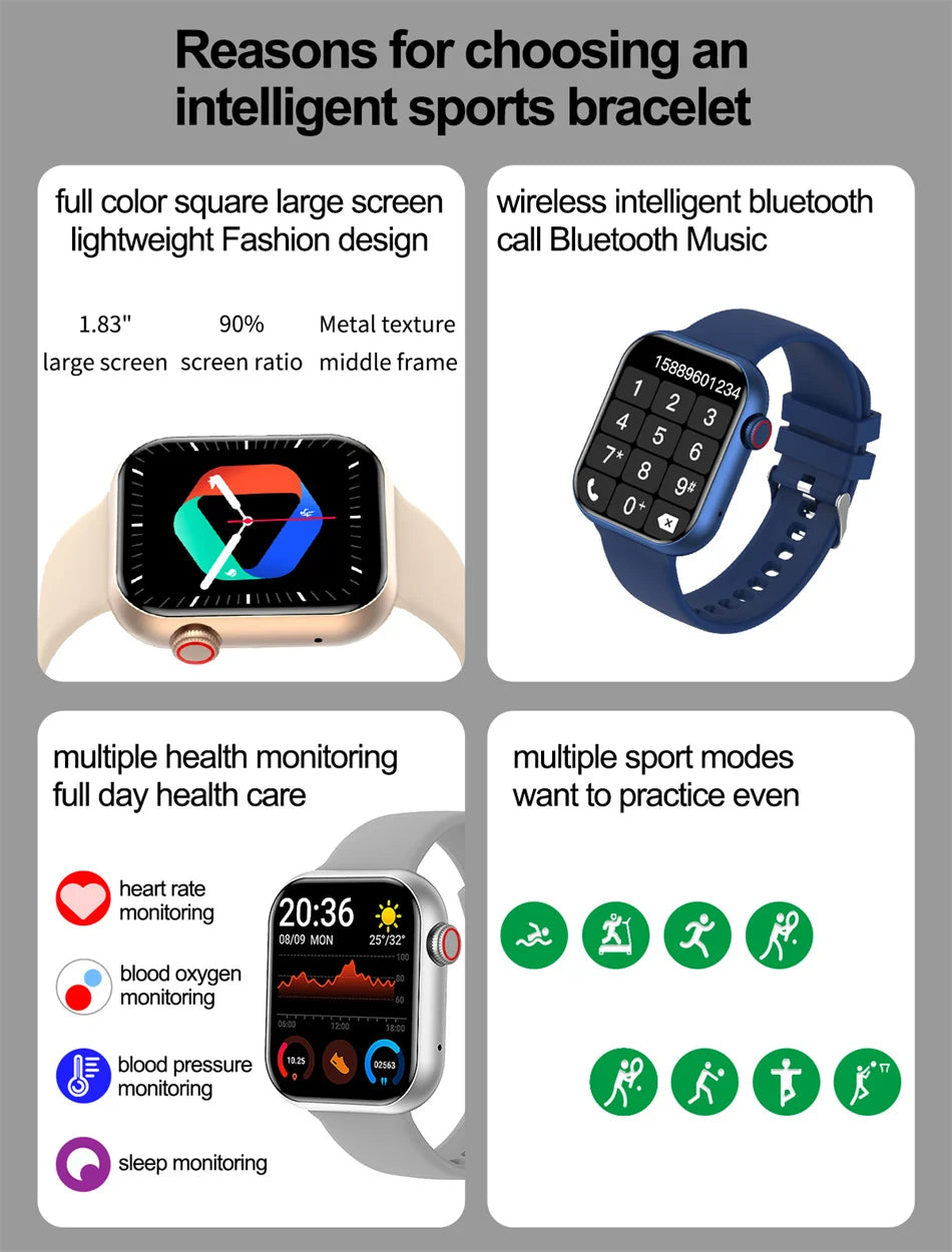 P45 Smartwatch 2024 – Tecnologia e Estilo em Cada Detalhechamadas via Bluetooth e Android e iOS, Resistência à água