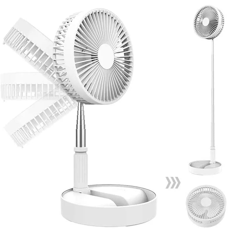 Telescopic Desk Fan Usb Rechargeable Portable Foldable Telescopic Fan 4 Speeds Super Quiet Electric Cooling Fan Home Camping Fan